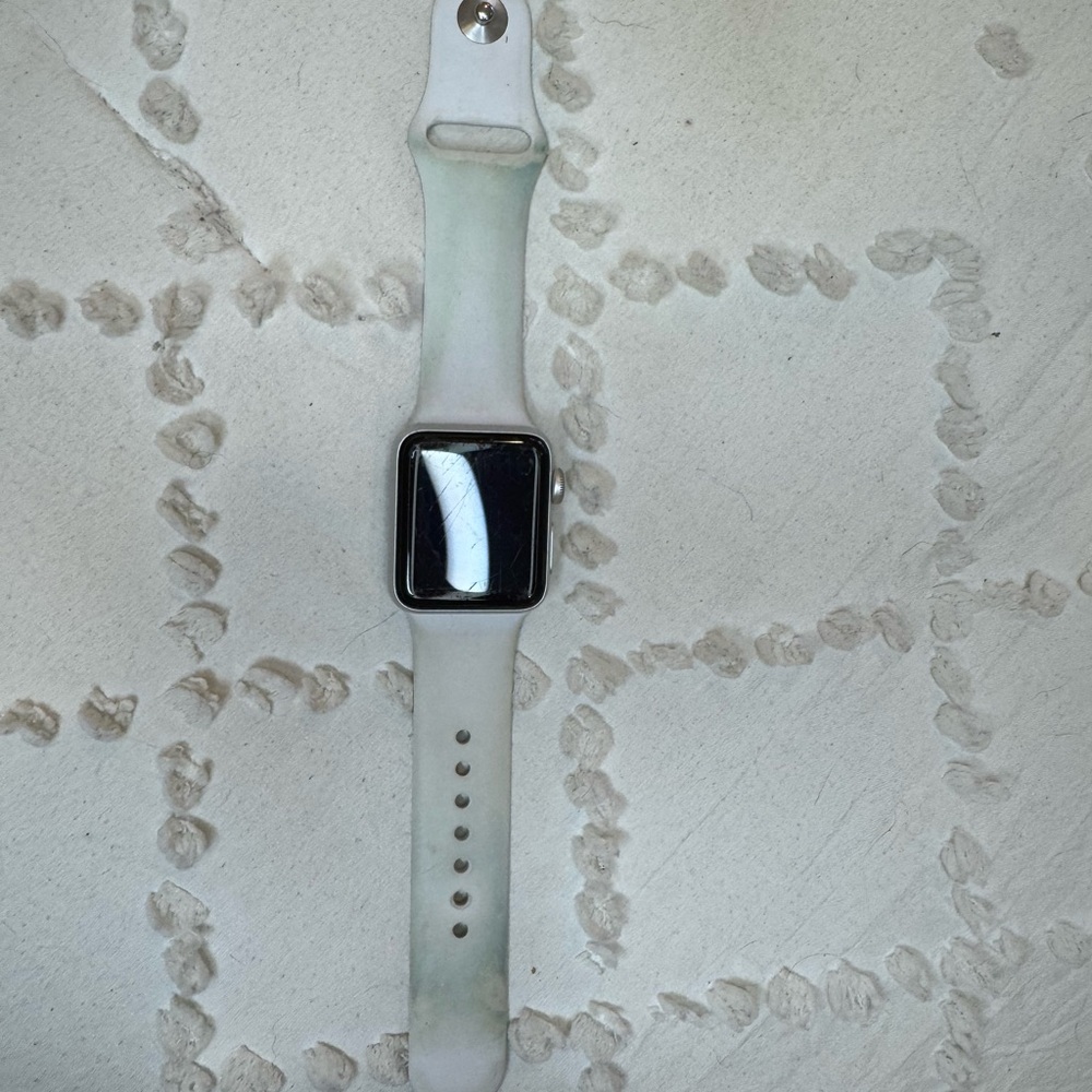 Apple Watch with White Silicone Sport Band